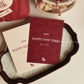 2026马年复古贺卡新年快乐春节祝福卡片新年礼物明信片可写字卡片