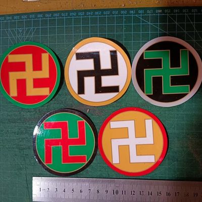 万字符5厘米8厘米电脑手机贴 平安万字符地垫脚垫地板不干胶贴纸