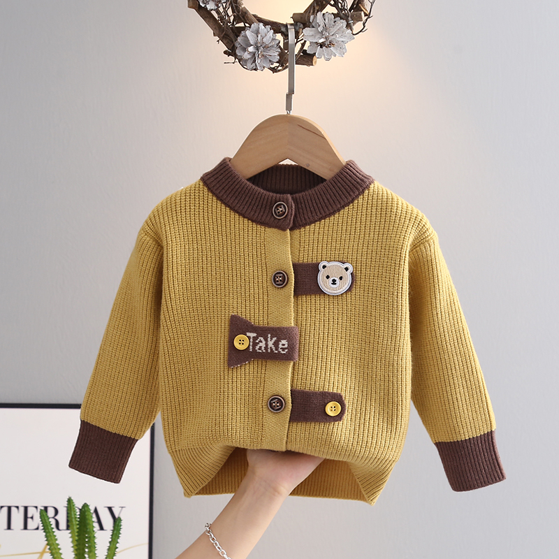 针织开衫外套男童毛衣