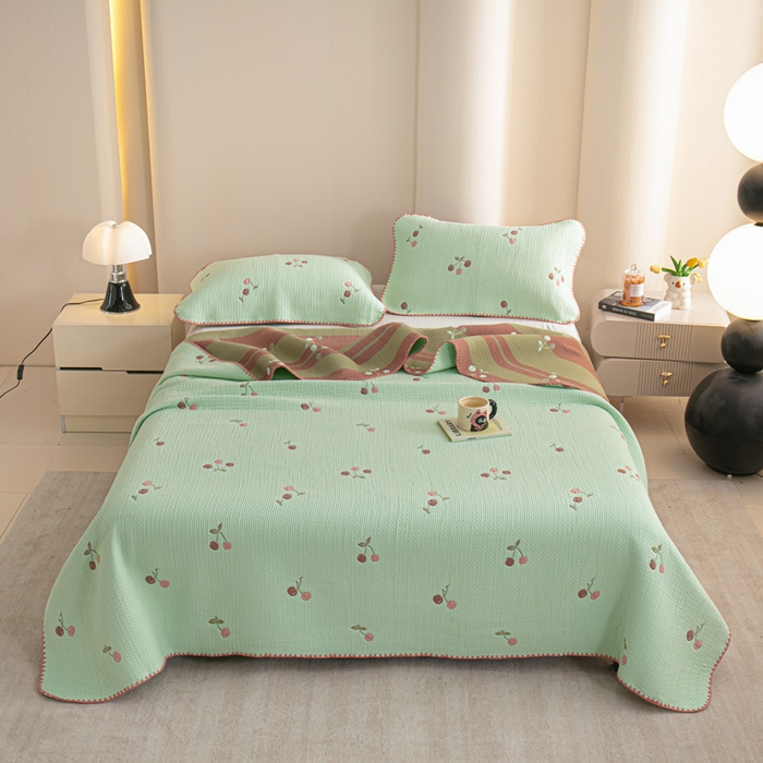 母婴级A类纯棉加厚床盖新款四季通用单件全棉防滑大床单人三件套