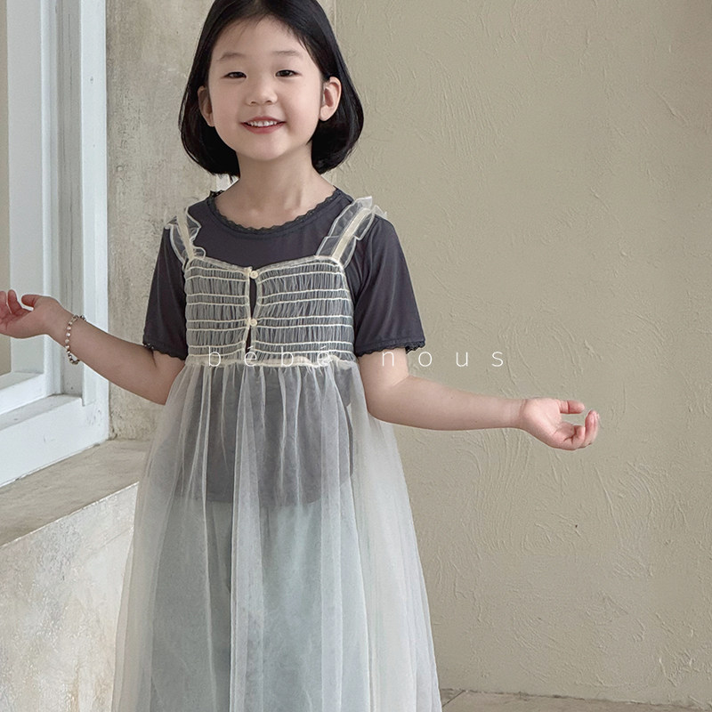 bebenous▲BabyWe春夏女童叠穿仙女裙网纱吊带裙薄款花边短袖T恤,童装/婴儿装/亲子装,连衣裙,淘宝优惠券,粉丝福利购,淘宝优惠卷