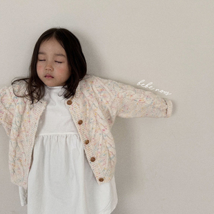 digreen▲BabyWe韩国童装儿童秋冬加厚杂色毛衣开衫针织外套上衣