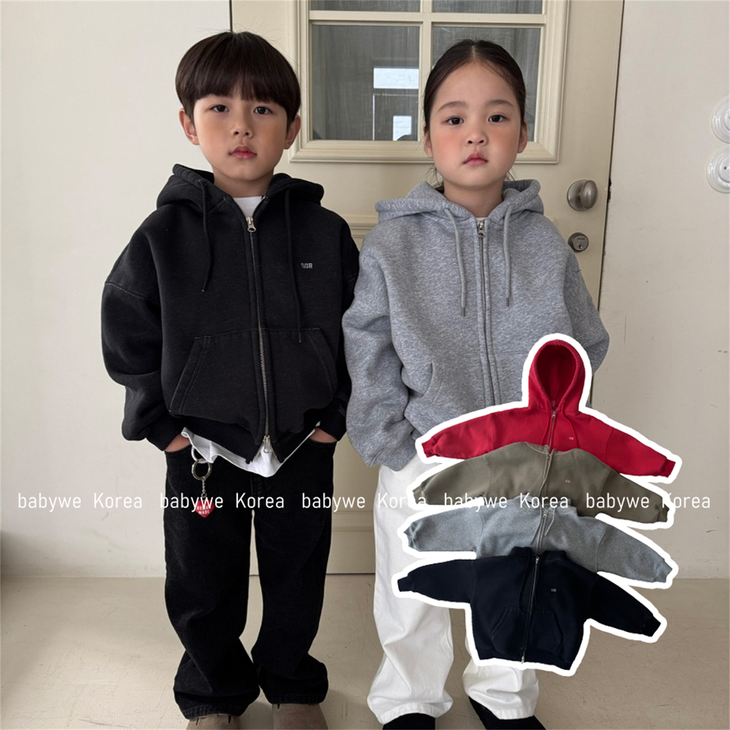 OUR盐系风成衣水洗加绒连帽外套