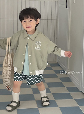 韩国儿童夏季薄款字母棒球服上衣