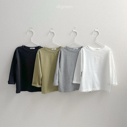 digreen正品棉弹纯色长袖tee
