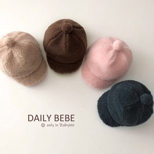 [限时7折]BabyWe韩国代购童装宝儿童秋冬帽子男女童羊羔鸭舌帽