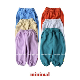 minimal▲BabyWe韩国代购26春季新儿童宽腰头多巴胺logo纯棉卫裤