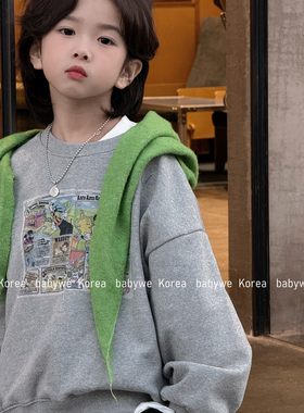 包邮▶bebenous主理人品牌26春新漫画米奇色织毛圈棉儿童纯棉卫衣