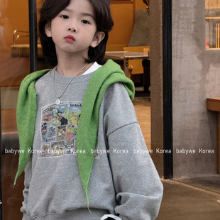 包邮▶bebenous主理人品牌26春新漫画米奇色织毛圈棉儿童纯棉卫衣