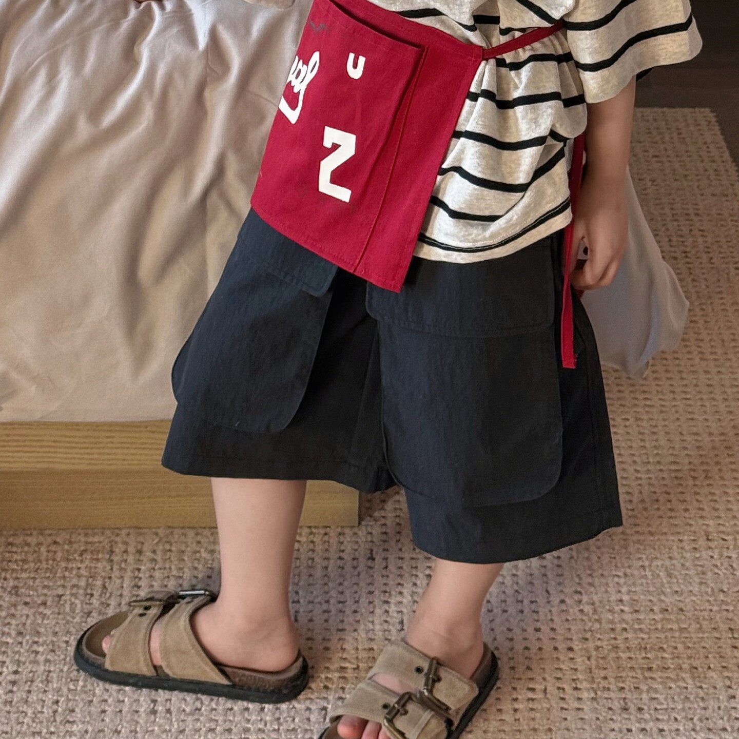 包邮▶bebenous主理人品牌26夏新儿童爽滑棉料立体口袋宽松中裤