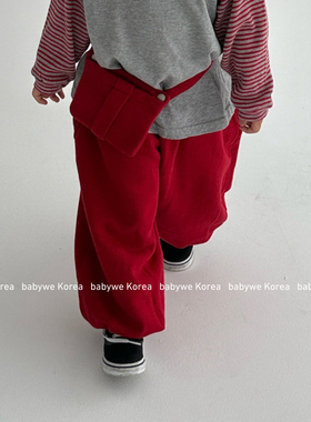 normal▲BabyWe韩国代购童装25秋季儿童潮牌收口卫裤带腰包休闲裤