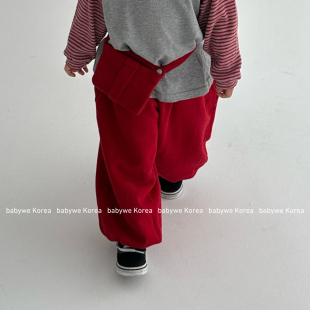 normal▲BabyWe韩国代购童装25秋季儿童潮牌收口卫裤带腰包休闲裤