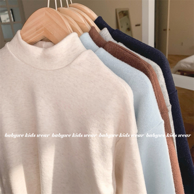 Article▲BabyWe韩国童装冬季轻毛绒柔软舒适半高领百搭打底衫
