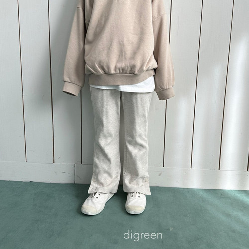 折▶Digreen纽扣开叉弹力坑条裤