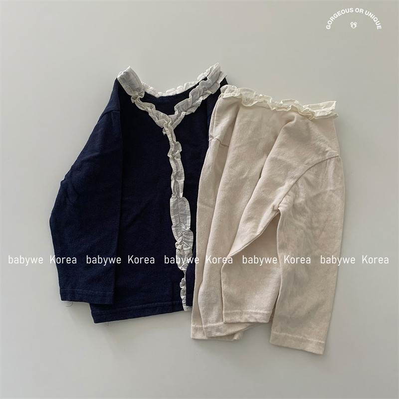 GOU▲BabyWe韩国代购童装春季女童甜美洋气木耳花边好穿长袖T恤,童装/婴儿装/亲子装,T恤,淘宝优惠券,粉丝福利购,淘宝优惠卷