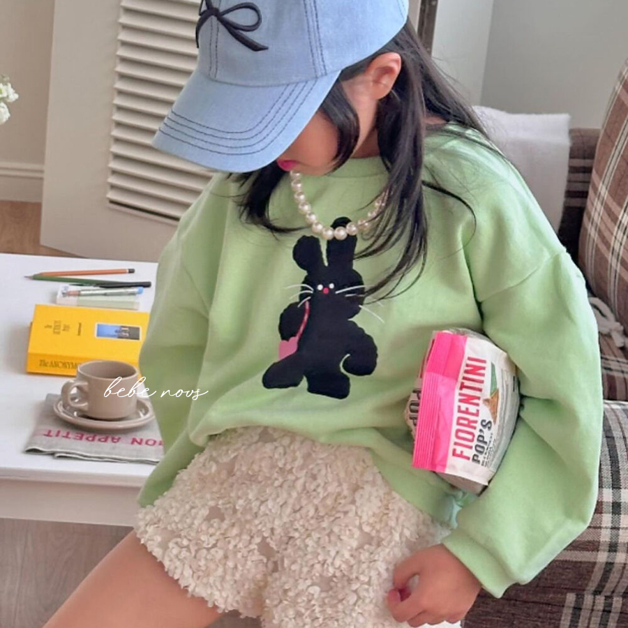 新品上新▲BabyWe韩国代购童装女童甜美可爱兔子卫衣纯棉套头衫