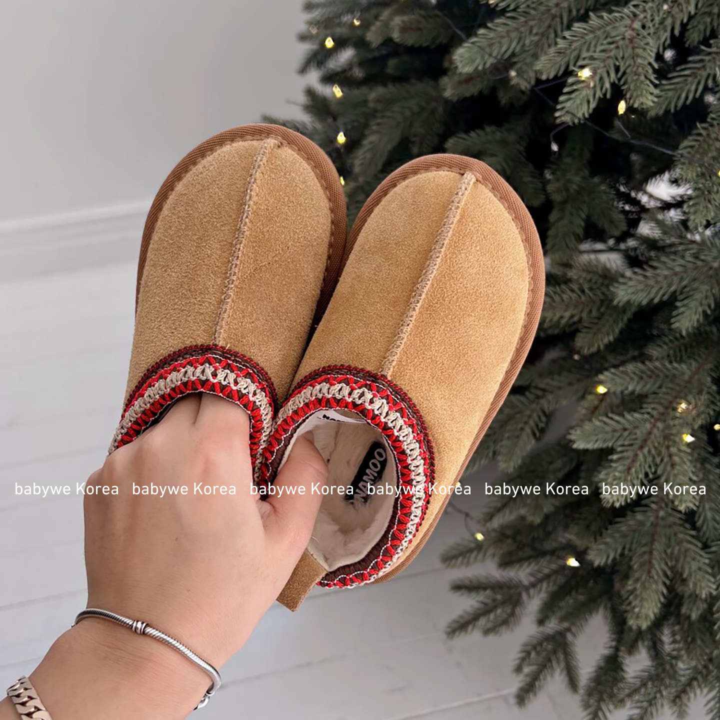 Namoo民族风一脚蹬半拖雪地靴