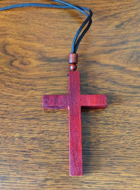 大号木十字架挂件红花梨木雕刻大