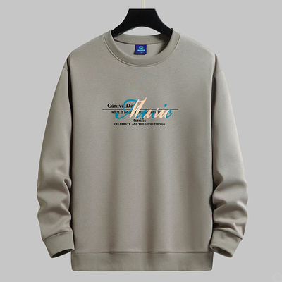 秋冬季加绒加厚无帽圆领