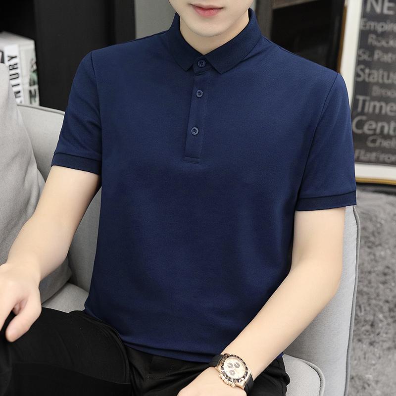 珠地棉短袖polo衫男夏季2025新款翻领T恤透气高端保罗衫带领半袖