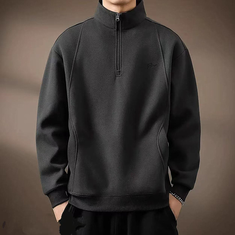 复古半拉链卫衣男潮牌外套上衣