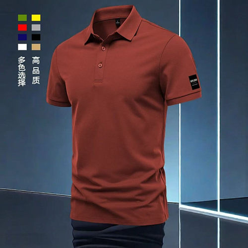 短袖polo衫男痞帅修身t恤有领