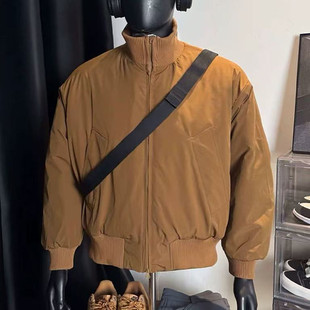 美式廓形飞行夹克棉服男款冬季夹棉加厚保暖棉衣棉袄短款立领外套