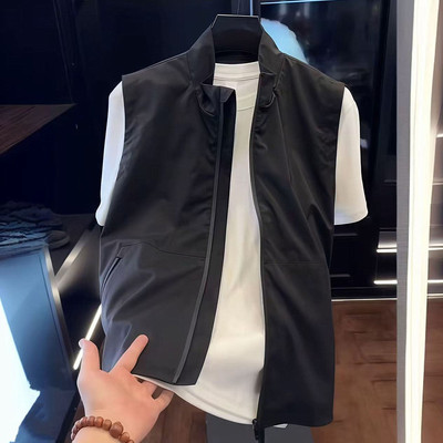 高级感工装立领马甲雅痞无袖外套