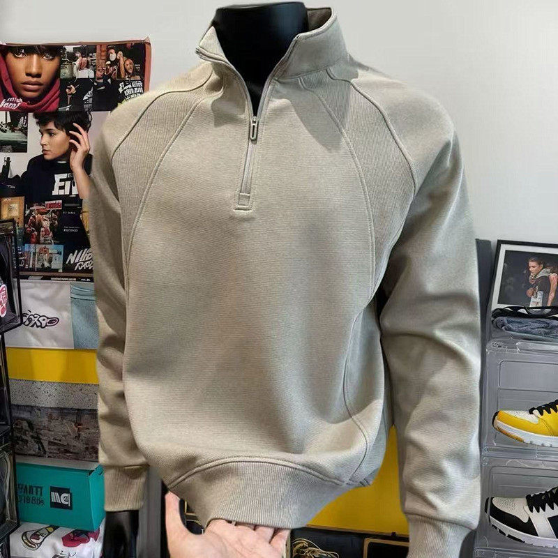 高级感半拉链立领卫衣套头打底衫