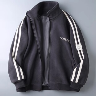 2024新款 秋冬季 潮牌加厚立领夹克韩系棉衣棉服 奥粒绒外套男士 美式