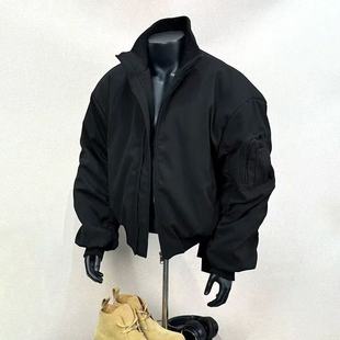 美式飞行夹克男款春秋季cleanfit廓形短款冲锋外套立领教练棒球服