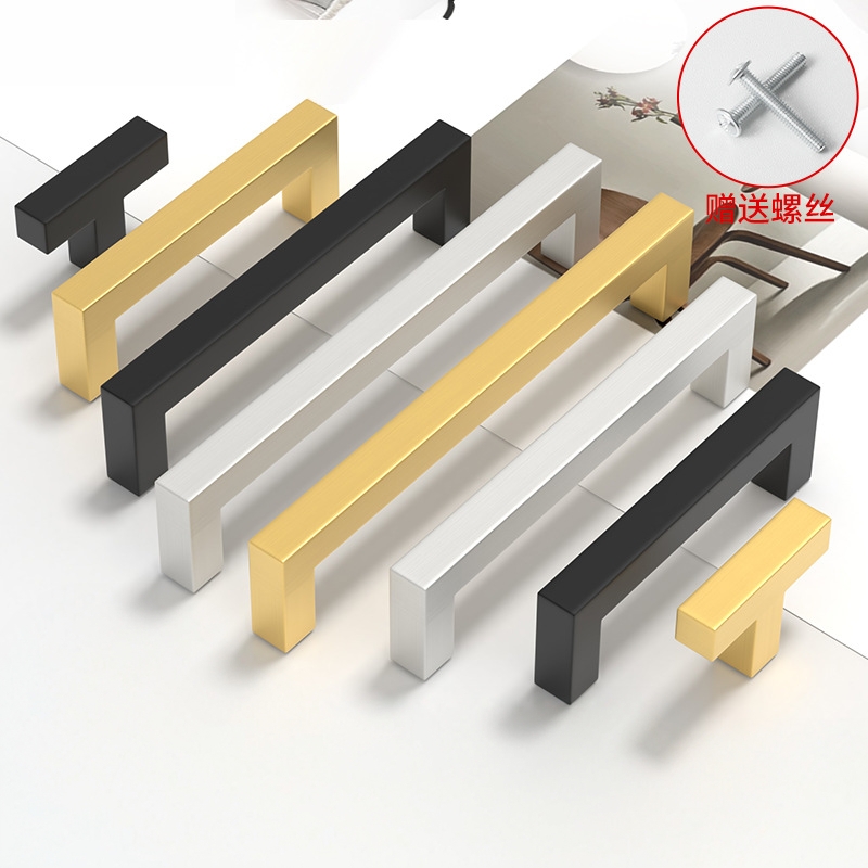 现代简约不锈钢门把手美式黑色