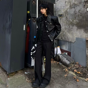 帅气美式 青年痞帅2025新款 皮衣夹克超火时尚 潮男士 休闲pu外套 秋季