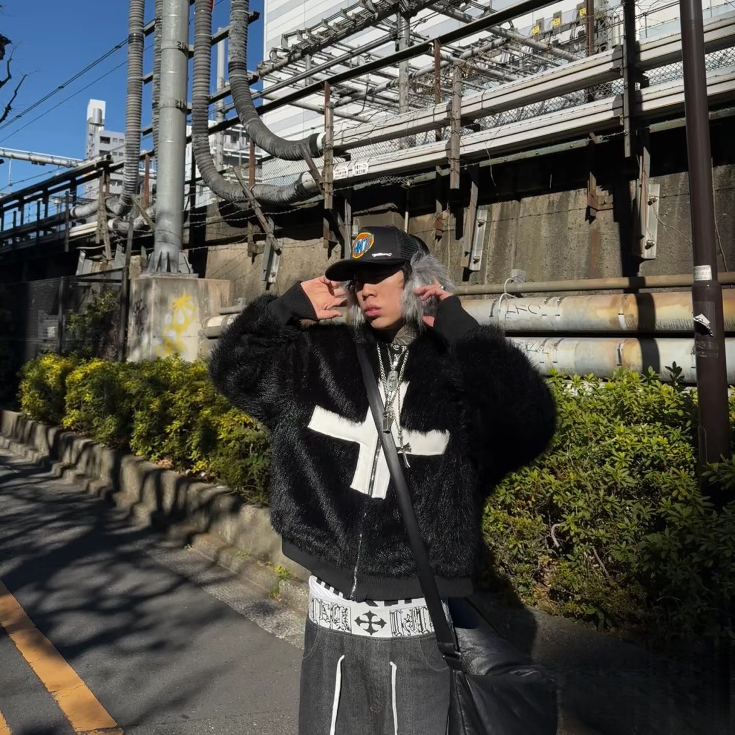 炸街男士保暖毛毛外套潮流