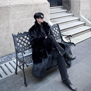 亮片闪光潮牌2024新款托卡毛毛绒大衣冬季加厚保暖男士仿皮草外套