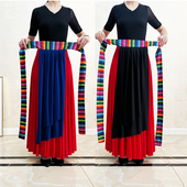 飘带藏族舞民族舞裙子百搭演出跳舞广场舞新疆维族服装 表演裙子