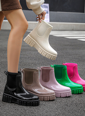 切西尔低筒雨鞋女增高防水防滑低筒雨靴下雨室外可穿低筒靴23005