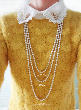 99纯银毛衣链男女足银民族加长