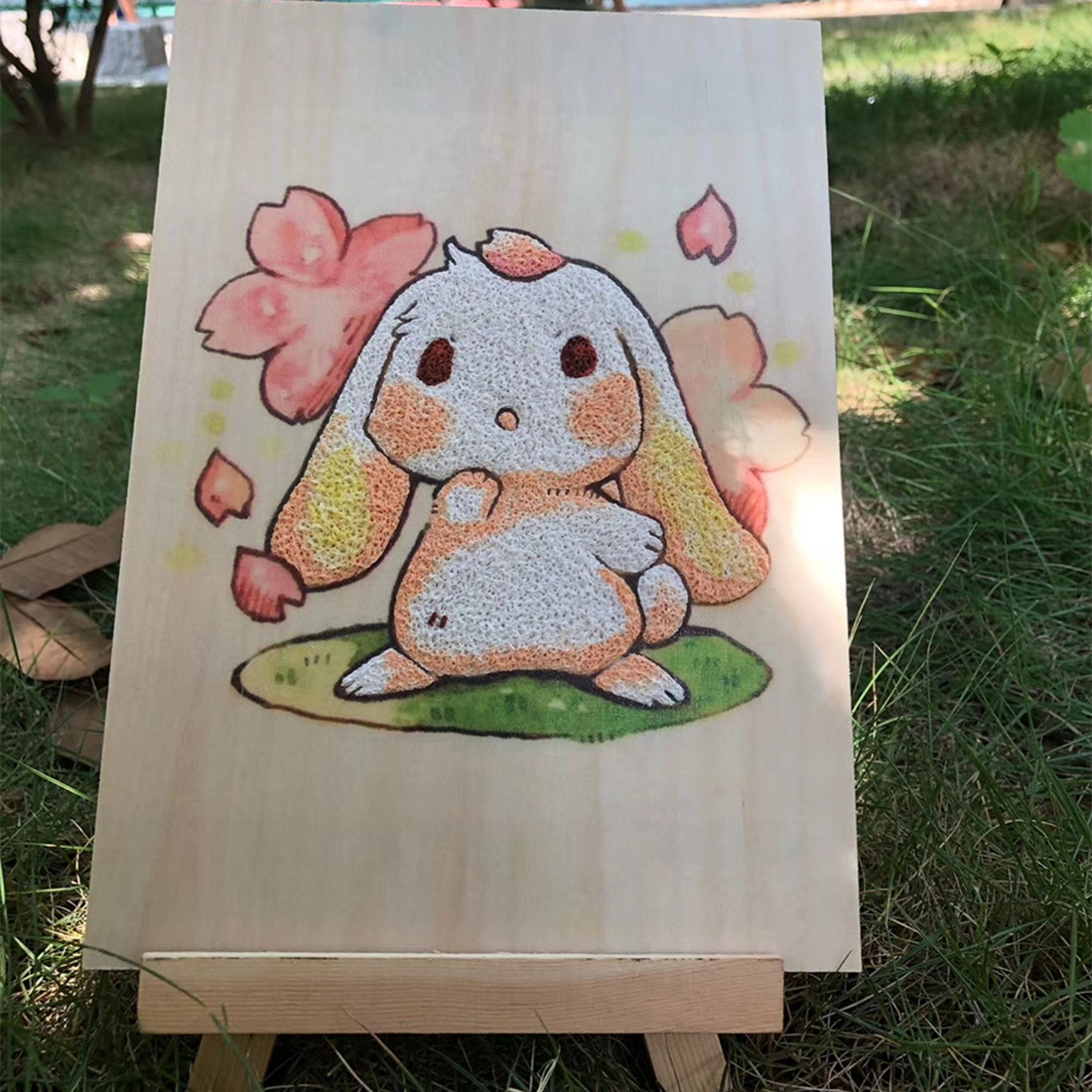 新品简单入门纸浆画可爱小兔子皮卡丘减压彩印环保学生美术材料包