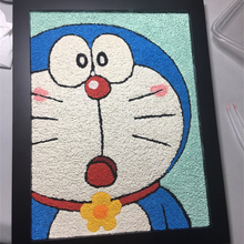 多款机器猫创意手绘DIY纸浆画材料包装饰学生填充画多啦A梦彩泥画