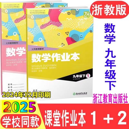 现货2024数学作业本九年级下