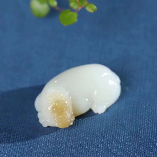 玉器工艺品天然新疆和田玉俄料羊脂级白玉玉石貔貅男女挂件附证