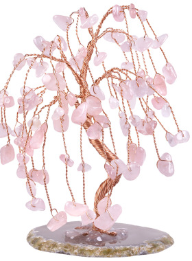 天然水晶能量柳树水晶碎石发财树玛瑙片底座招财树桌面工艺装饰品