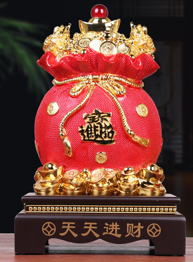 沙金黄金袋子摆件金钱袋工艺品布袋存钱罐大店铺开业招财礼品