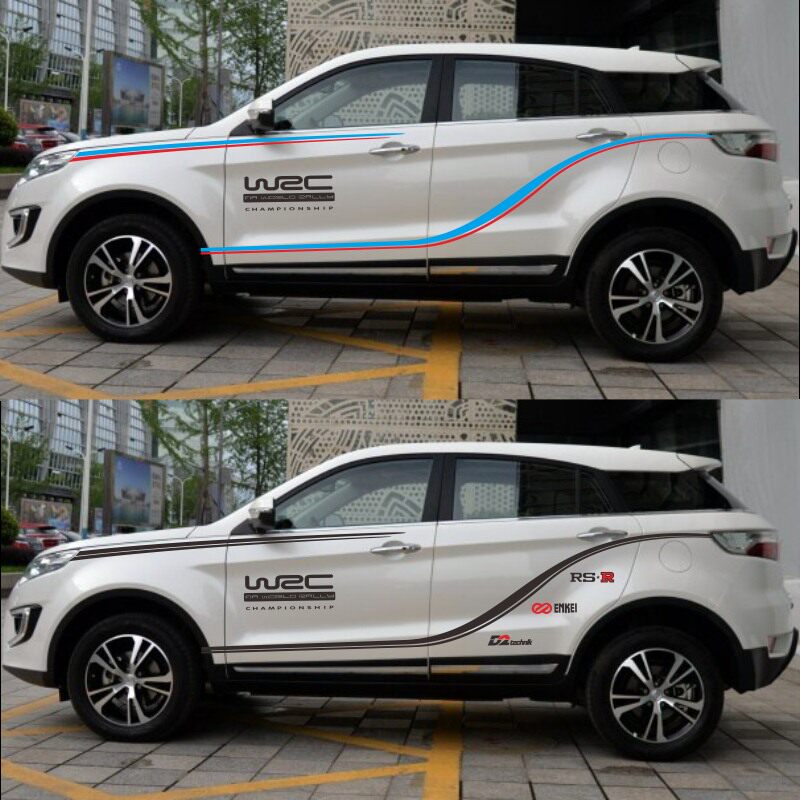 江铃驭胜S330改装个性装饰车贴车身贴腰线车门贴纸汽车拉花彩条