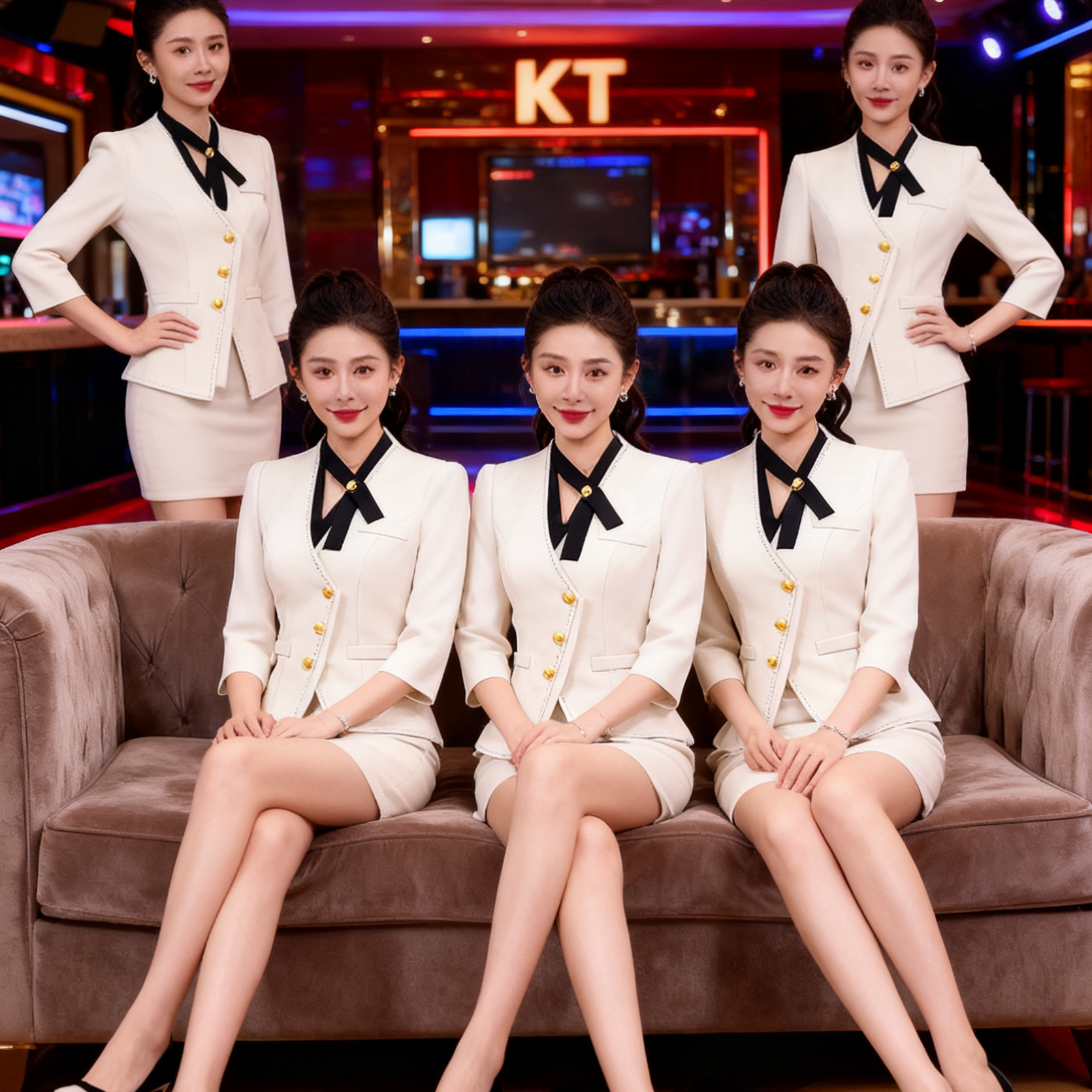 酒吧ktv服务员工作服套装