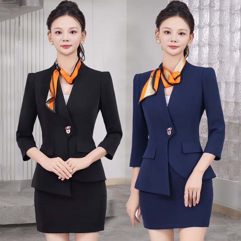 ktv工作服女秋冬装养生馆足疗技师工衣套装气质酒店前台公主制服