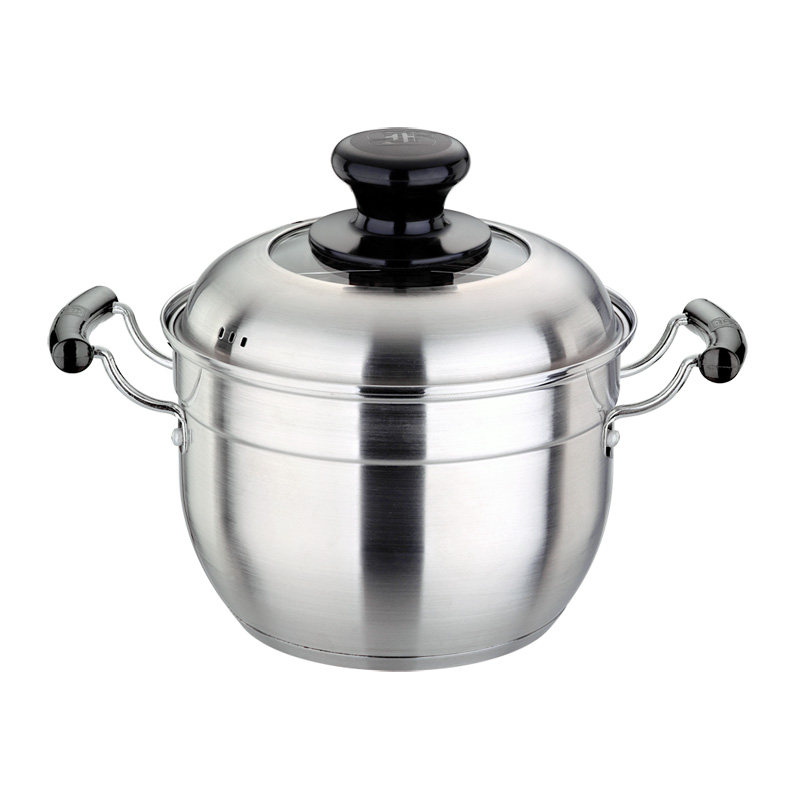 包邮20cm不锈钢电磁炉双柄奶锅