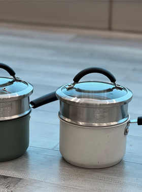 SF顺发16cm双层辅食奶锅婴儿304不锈钢煎煮一体不粘汤蒸锅家用