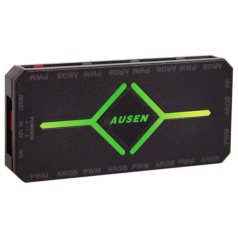电脑机箱风扇神光同步5V3针ARGB控制器温控调速磁吸二合一集线器图片